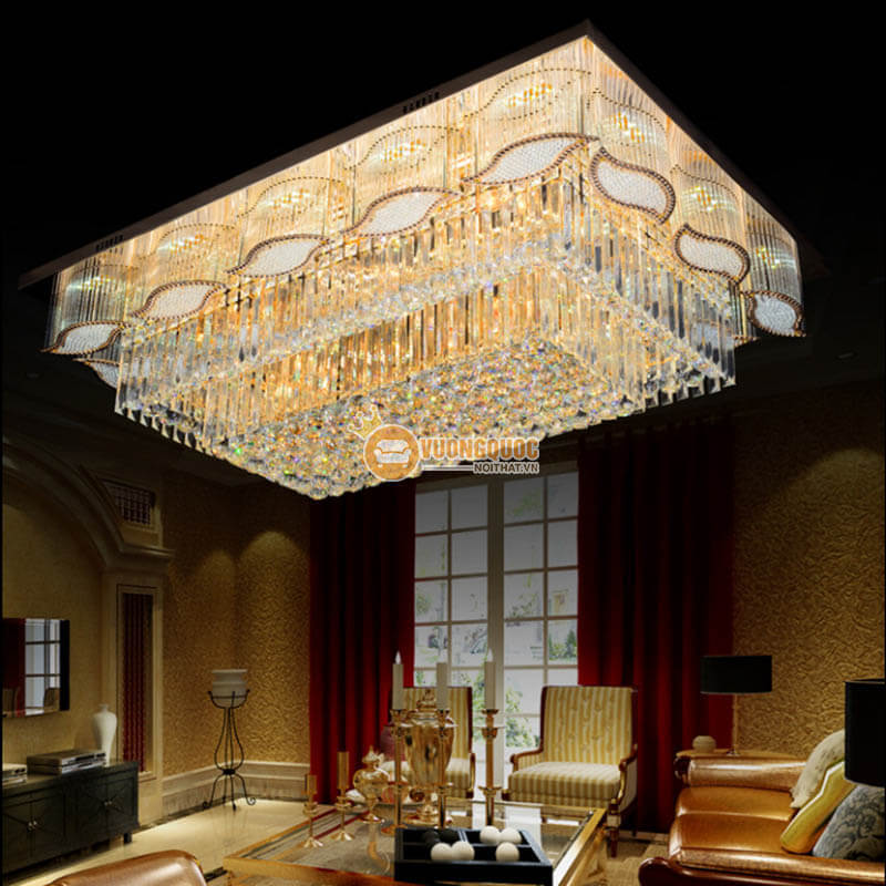 Đèn ốp trần pha lê nhập khẩu hình chữ nhật CM213-1